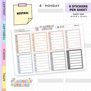 Weekly Tracker Planner Stickers