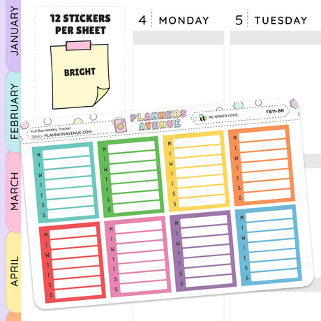 Weekly Tracker Planner Stickers