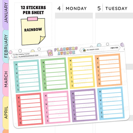 Weekly Tracker Planner Stickers