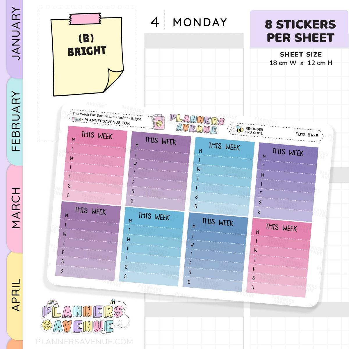 This Week Ombre Full Box Sidebar Stickers