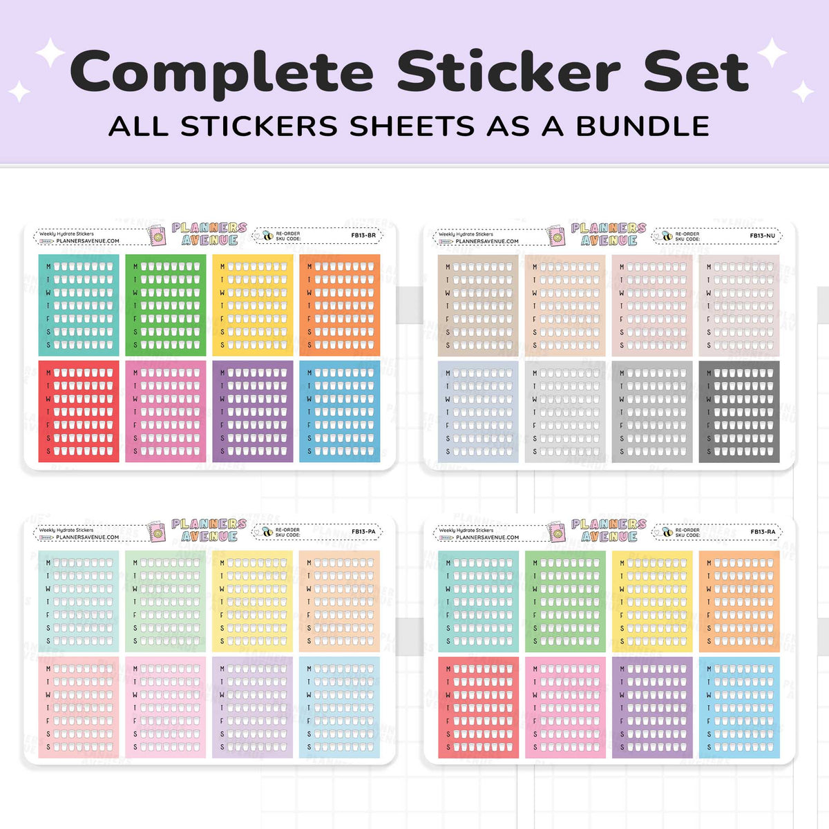 Weekly Hydrate Tracker Stickers