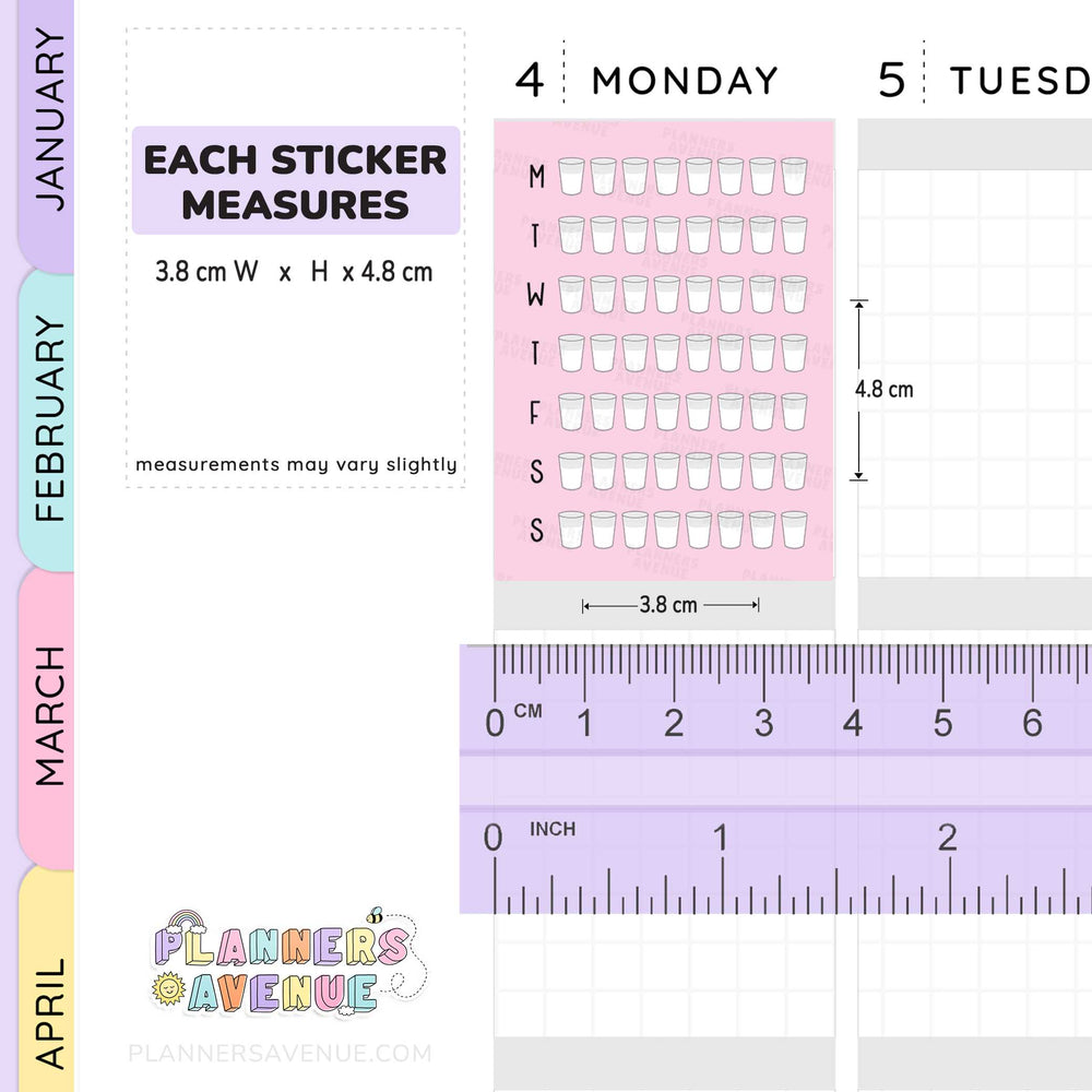 Weekly Hydrate Tracker Stickers