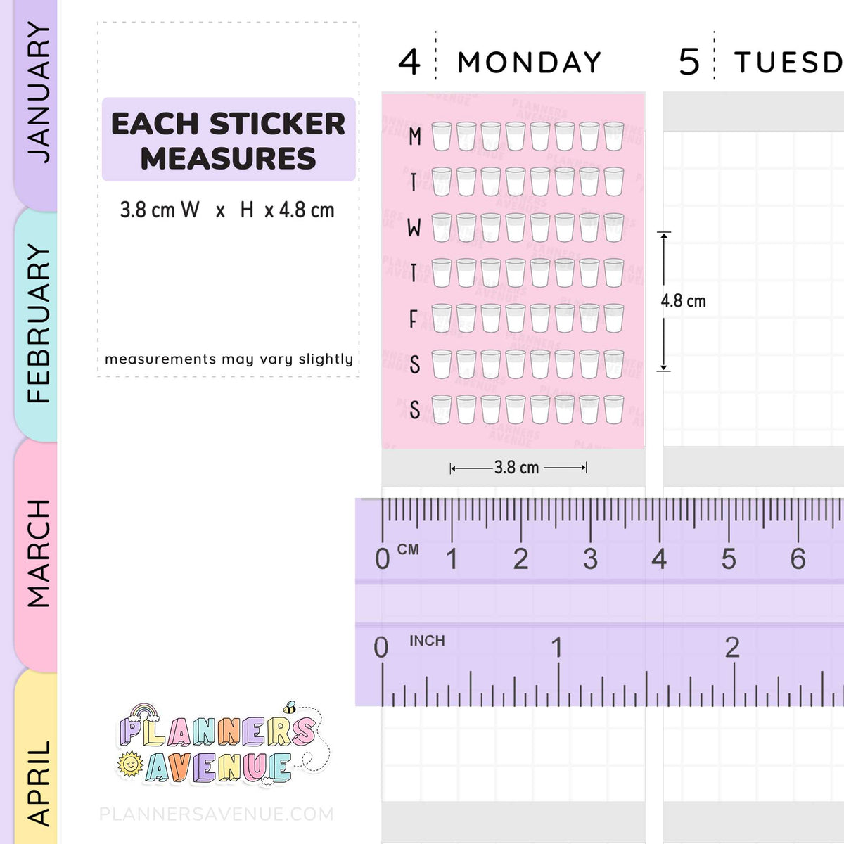 Weekly Hydrate Tracker Stickers