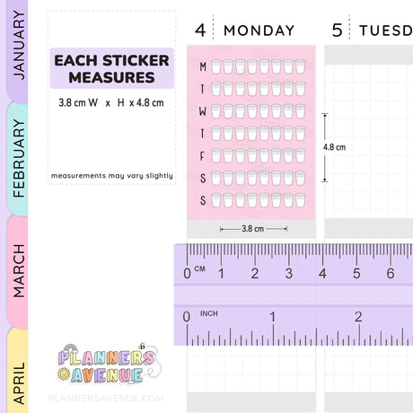 Weekly Hydrate Tracker Stickers