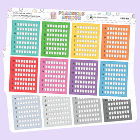 Colourful Weekly Hydrate Tracker Stickers with days of the week