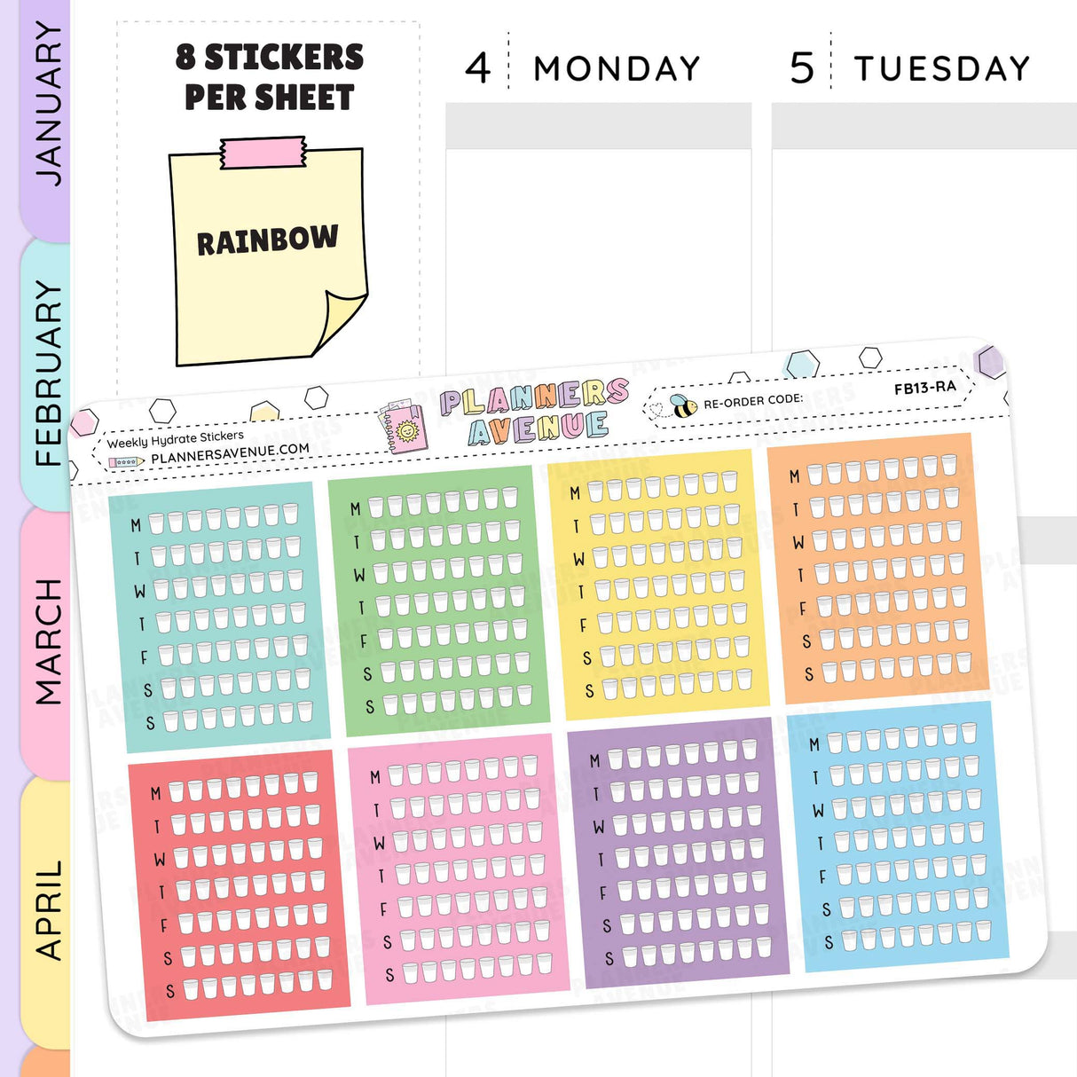 Weekly Hydrate Tracker Stickers