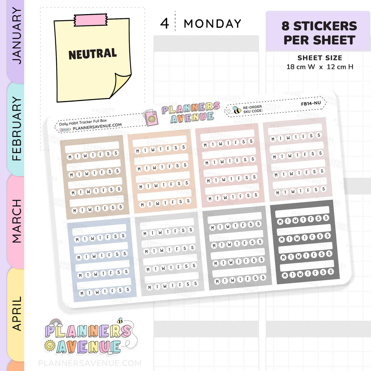 Weekly Habit Tracker Stickers