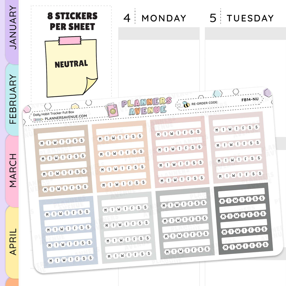 Weekly Habit Tracker Stickers