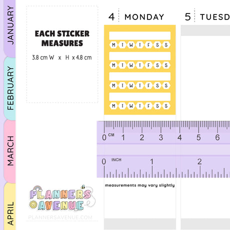 Weekly Habit Tracker Stickers
