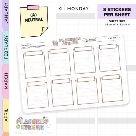 Stitched Full Box Planner Stickers