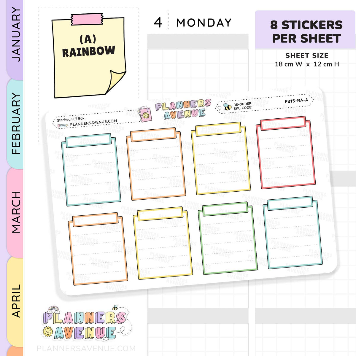 Stitched Full Box Planner Stickers