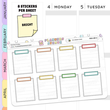 Stitched Full Box Planner Stickers