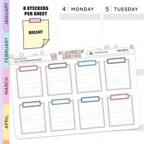 Stitched Full Box Planner Stickers