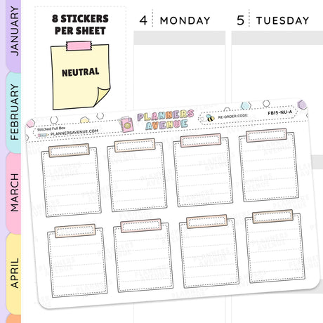 Stitched Full Box Planner Stickers