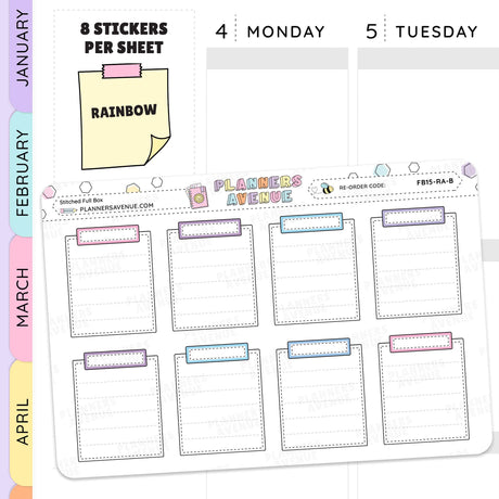 Stitched Full Box Planner Stickers