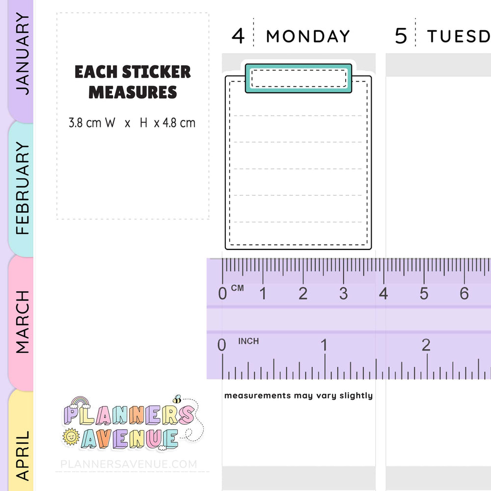 Stitched Full Box Planner Stickers