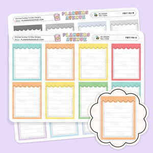 Stitched Scallop Full Box Planner Stickers