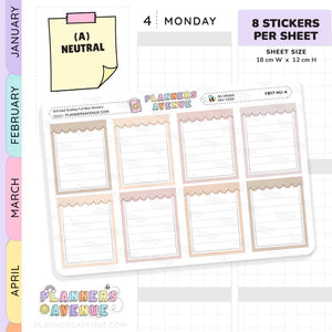 Stitched Scallop Full Box Planner Stickers