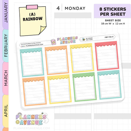 Stitched Scallop Full Box Planner Stickers