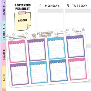 Stitched Scallop Full Box Planner Stickers