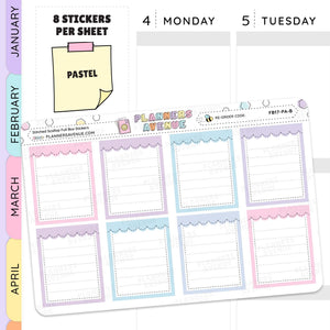 pastel Stitched Scallop Full Box Planner Stickers