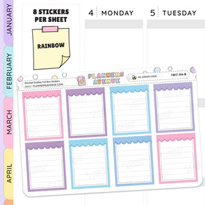 Stitched Scallop Full Box Planner Stickers