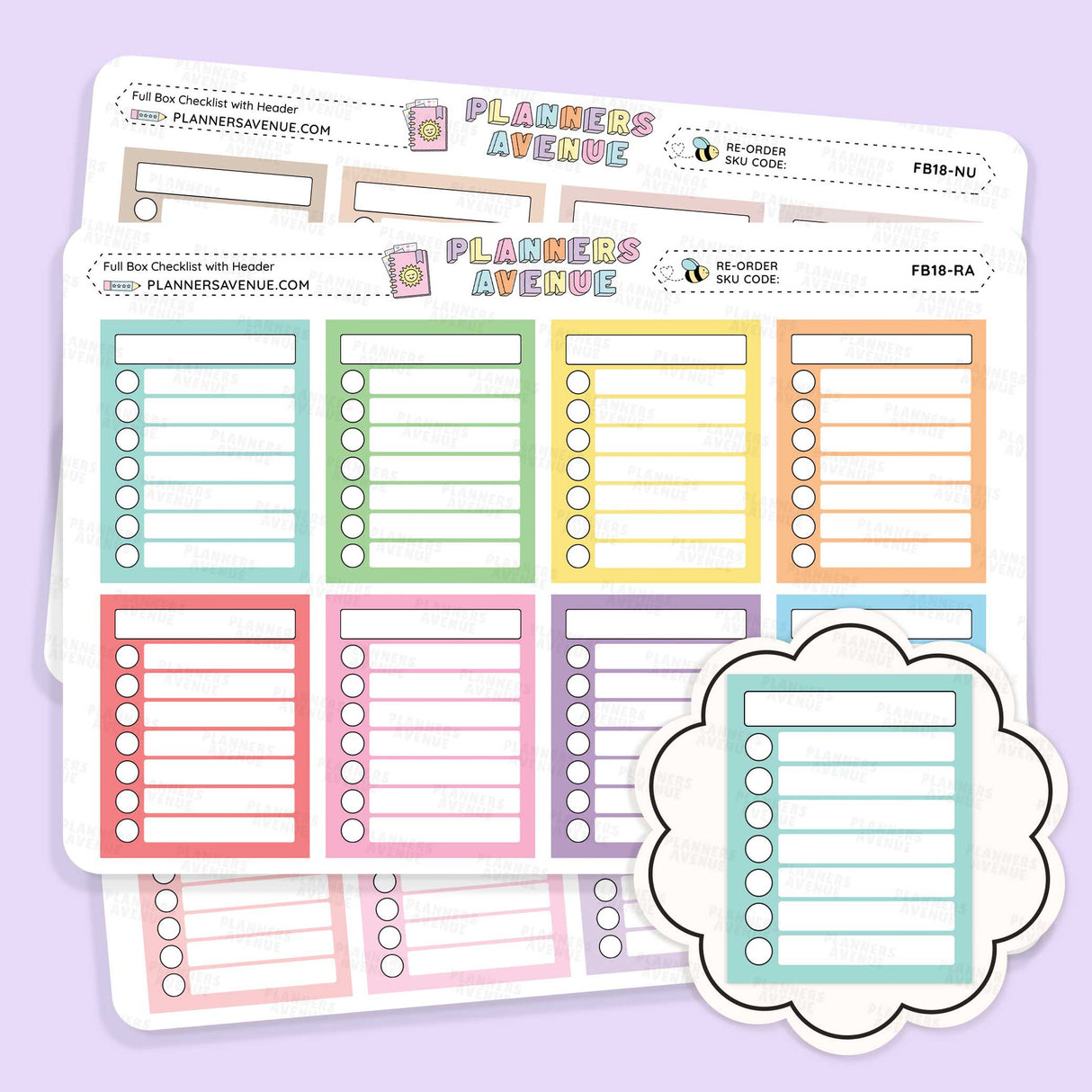 Full Box Checklist With Header Stickers
