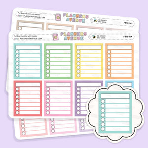 Full Box Checklist With Header Stickers