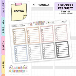 Full Box Checklist With Header Stickers