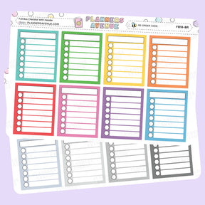 Full Box Checklist With Header Stickers