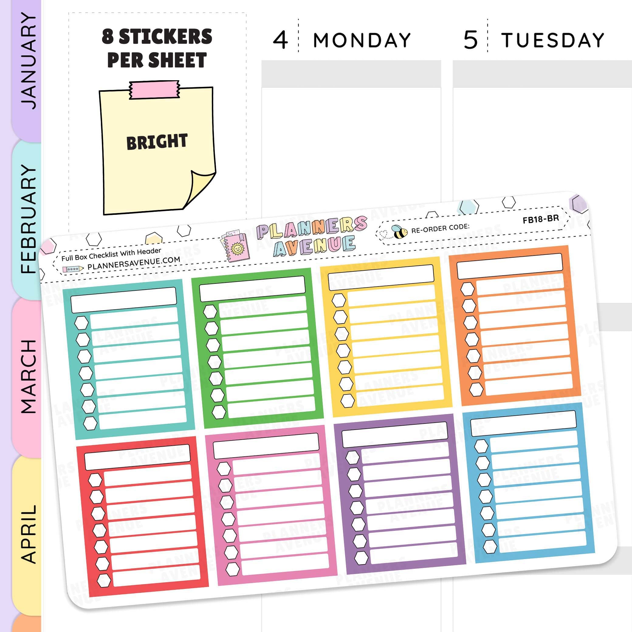 File Box Checklist Full Box Checklist With Header Stickers