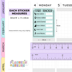 Fitbit Stats Tracker Planner Stickers