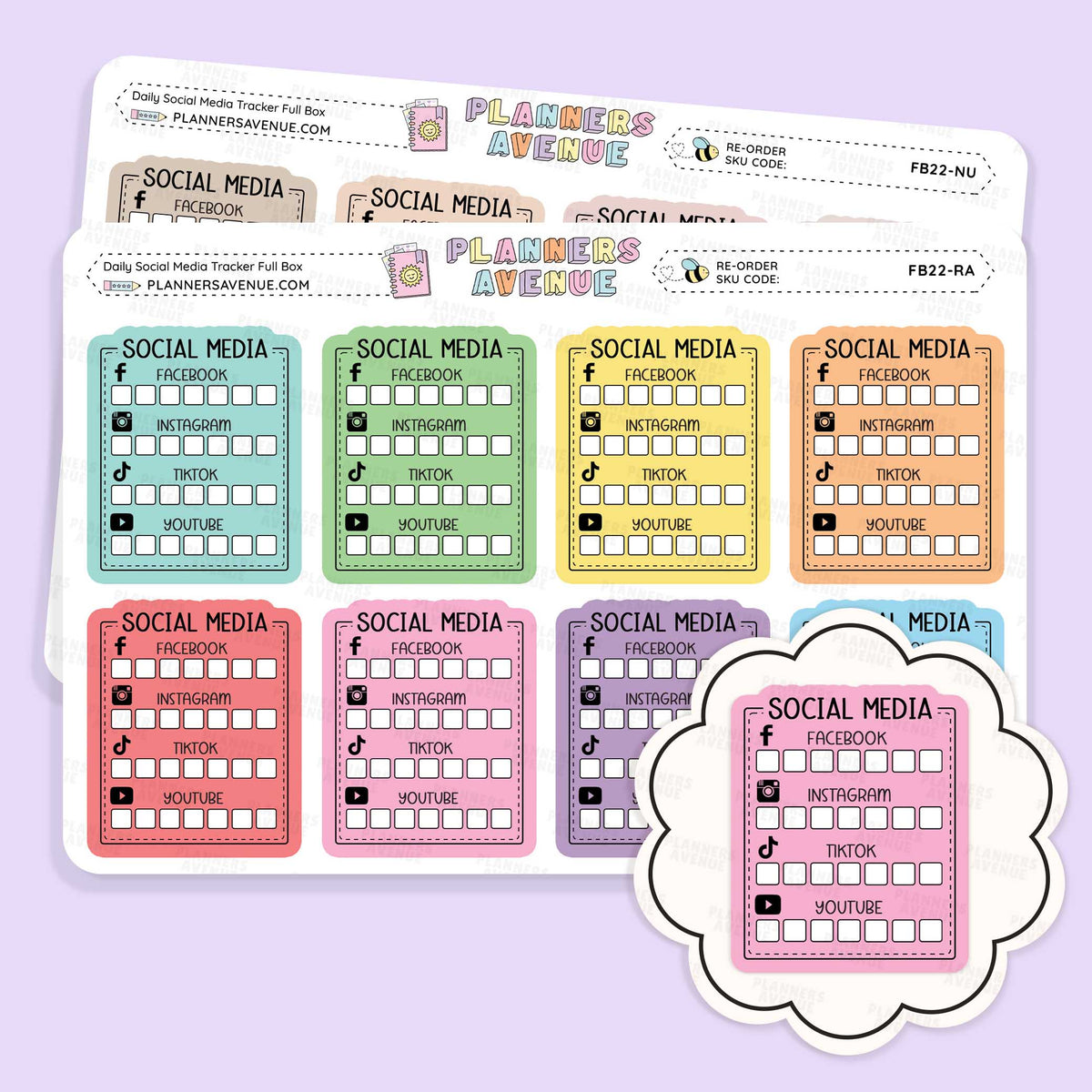 Daily Social Media Tracker Stickers