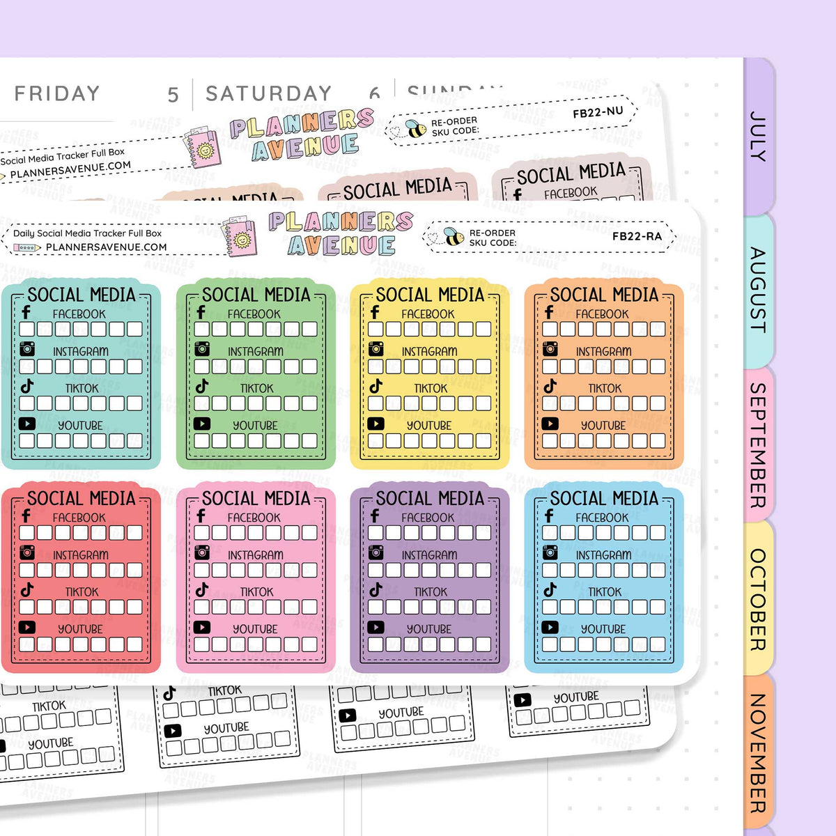 Daily Social Media Tracker Stickers