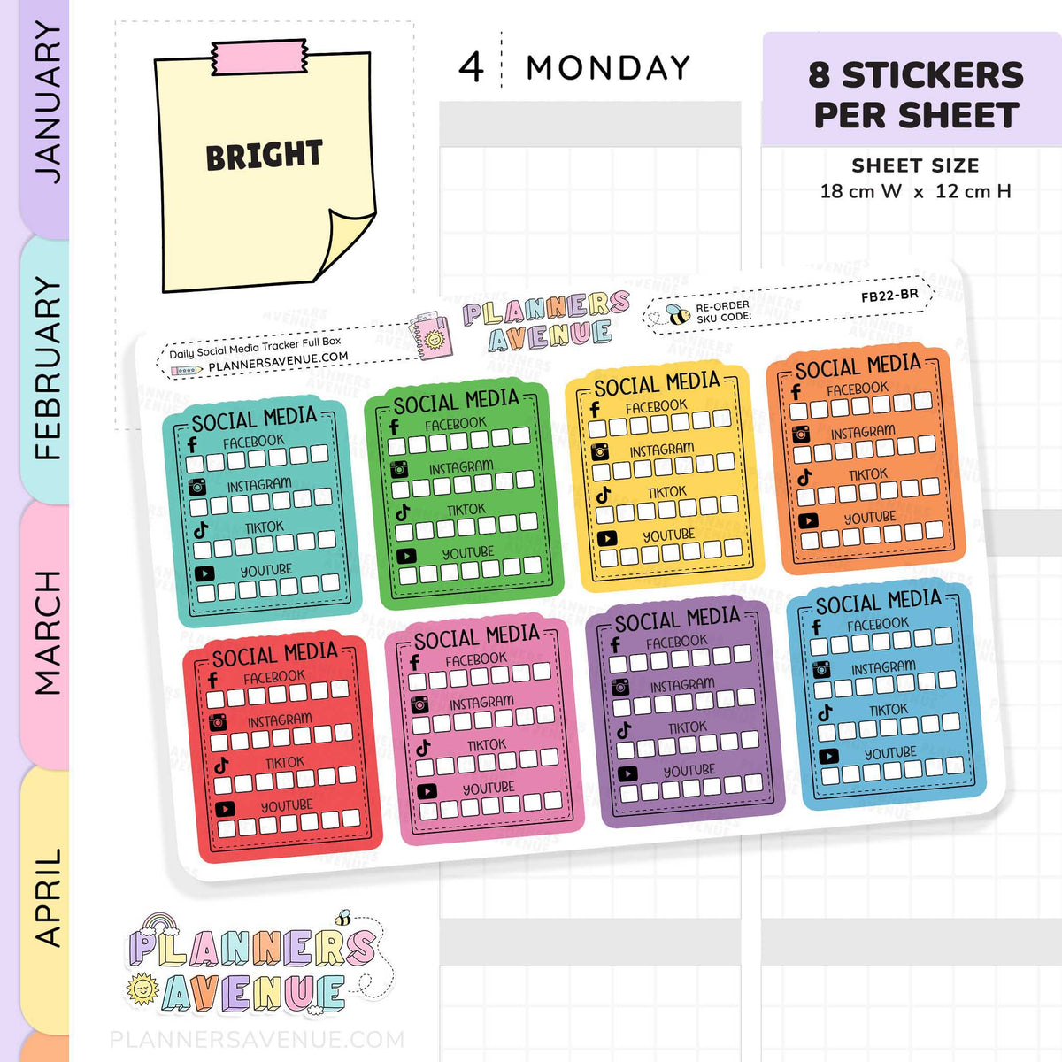 Daily Social Media Tracker Stickers