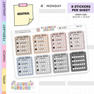 Daily Social Media Tracker Stickers