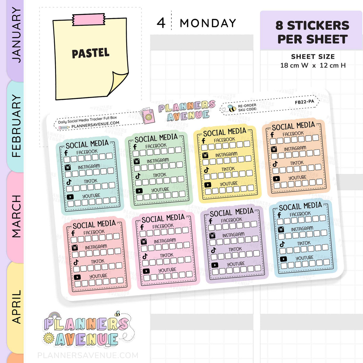 Daily Social Media Tracker Stickers