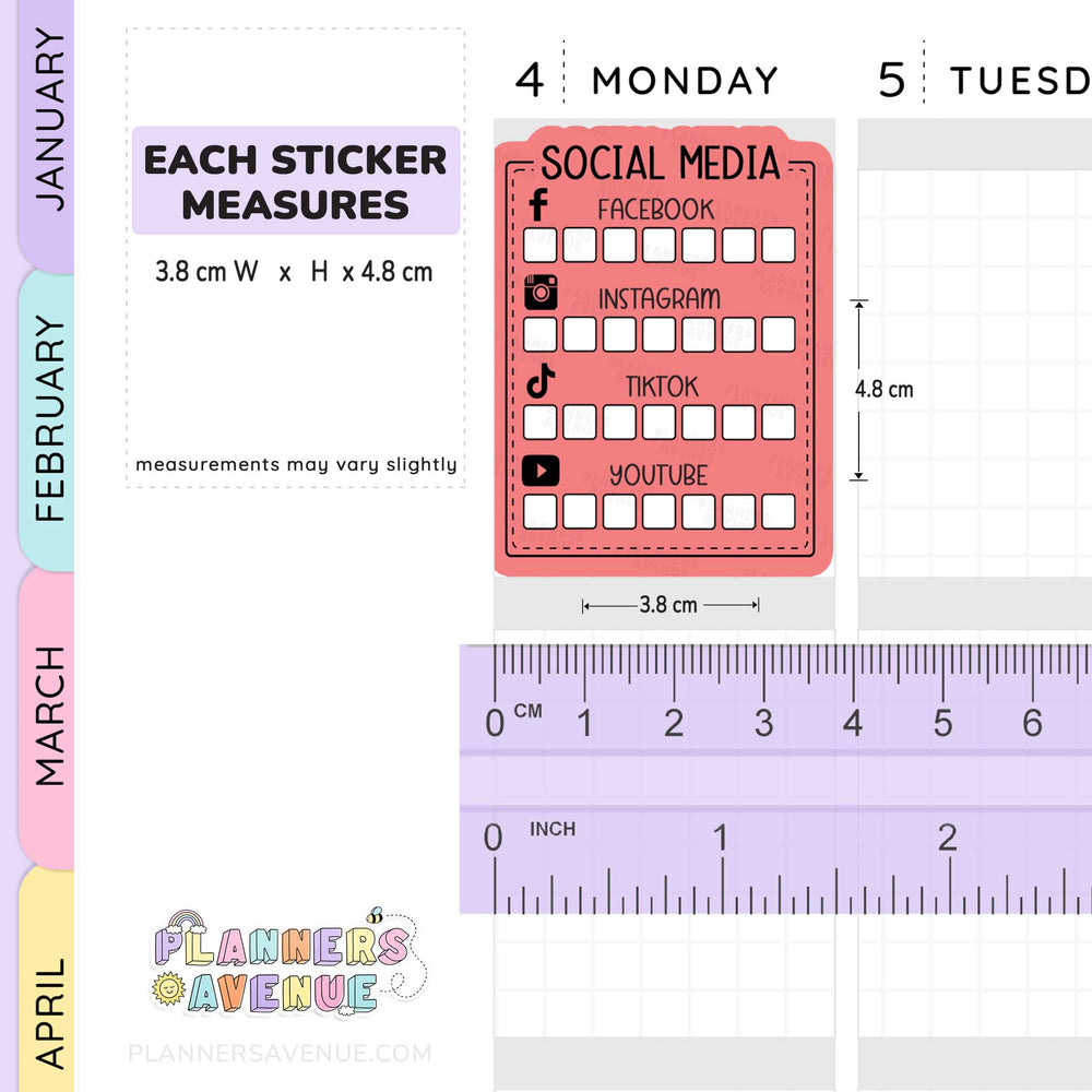 Daily Social Media Tracker Stickers
