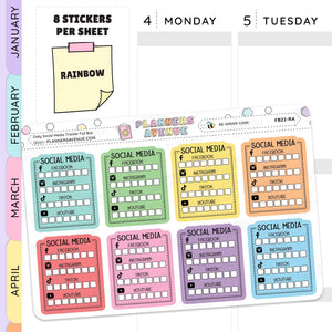 Rainbow Daily Social Media Tracker Stickers
