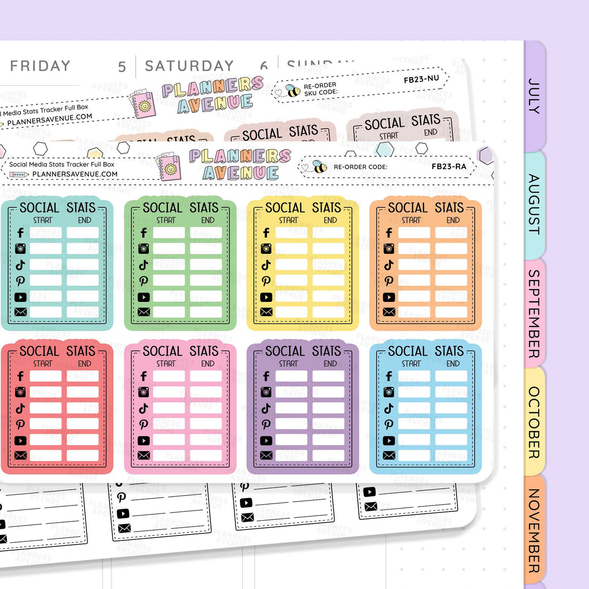 Monthly Social Media Stats Stickers