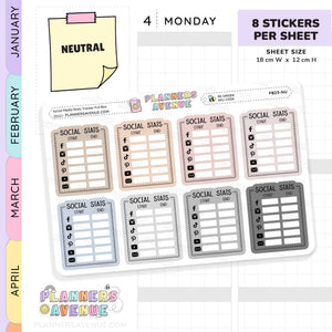 Monthly Social Media Stats Stickers