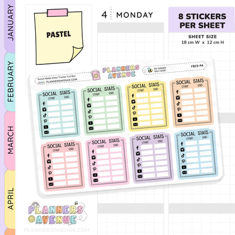 Monthly Social Media Stats Stickers