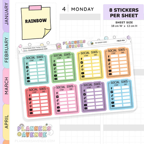 Monthly Social Media Stats Stickers