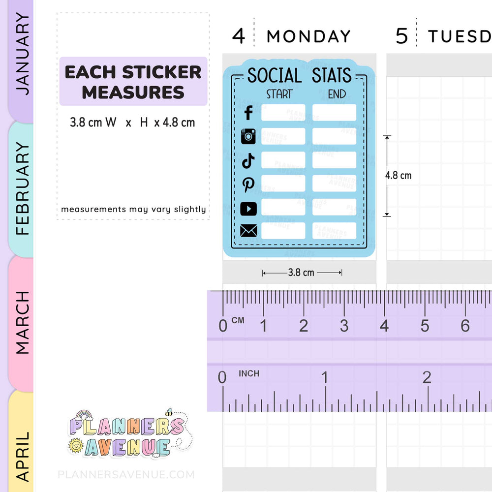 Monthly Social Media Stats Stickers