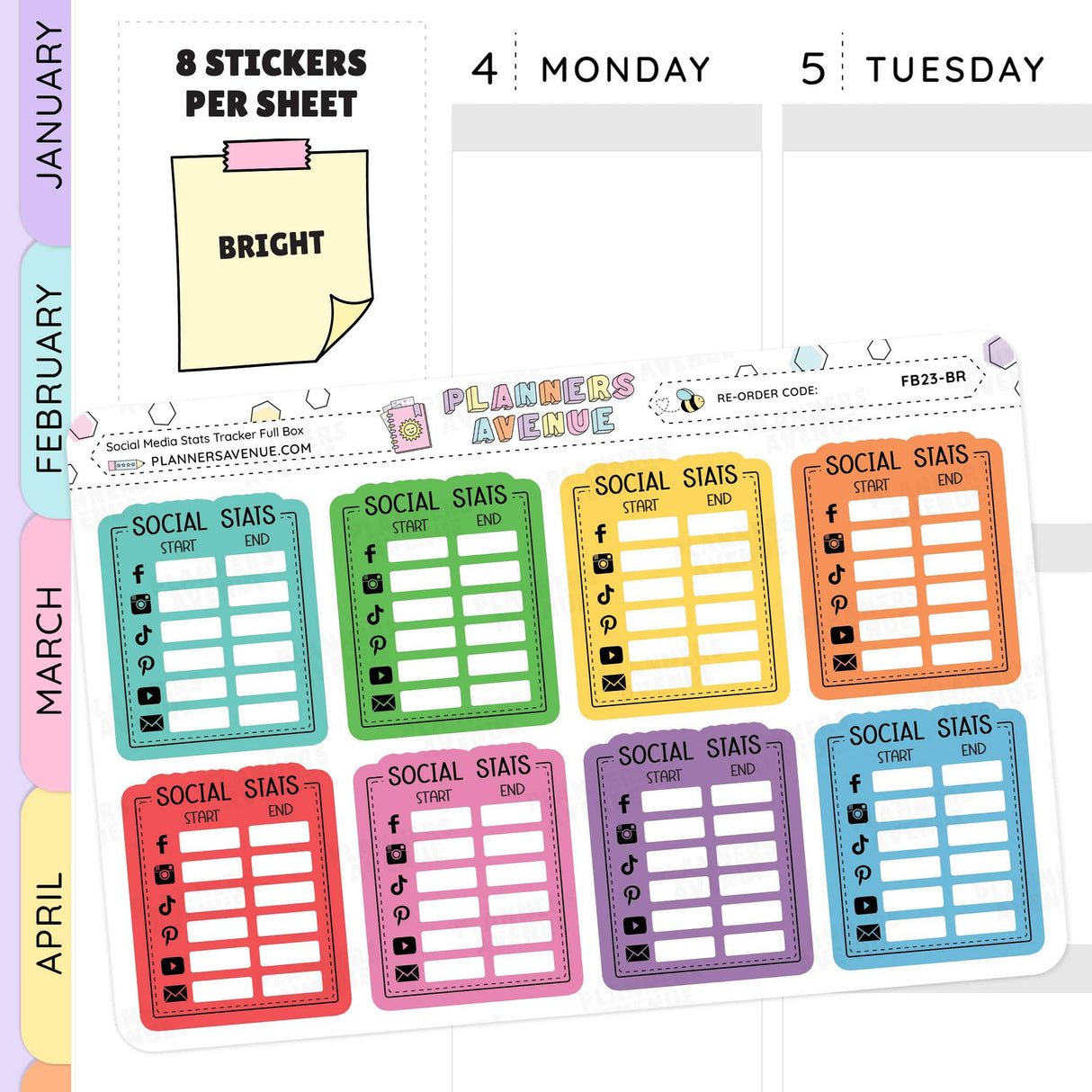 Monthly Social Media Stats Stickers