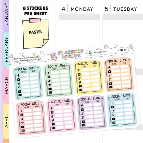 Pastel Monthly Social Media Stats Sticker