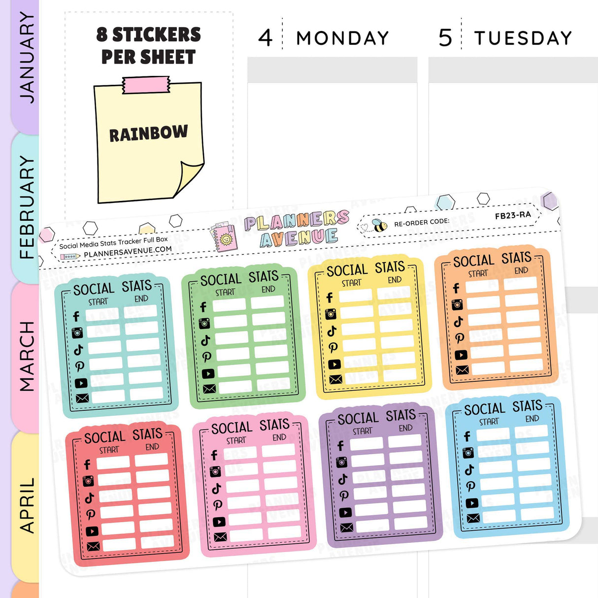 Rainbow Monthly Social Media Stats Sticker