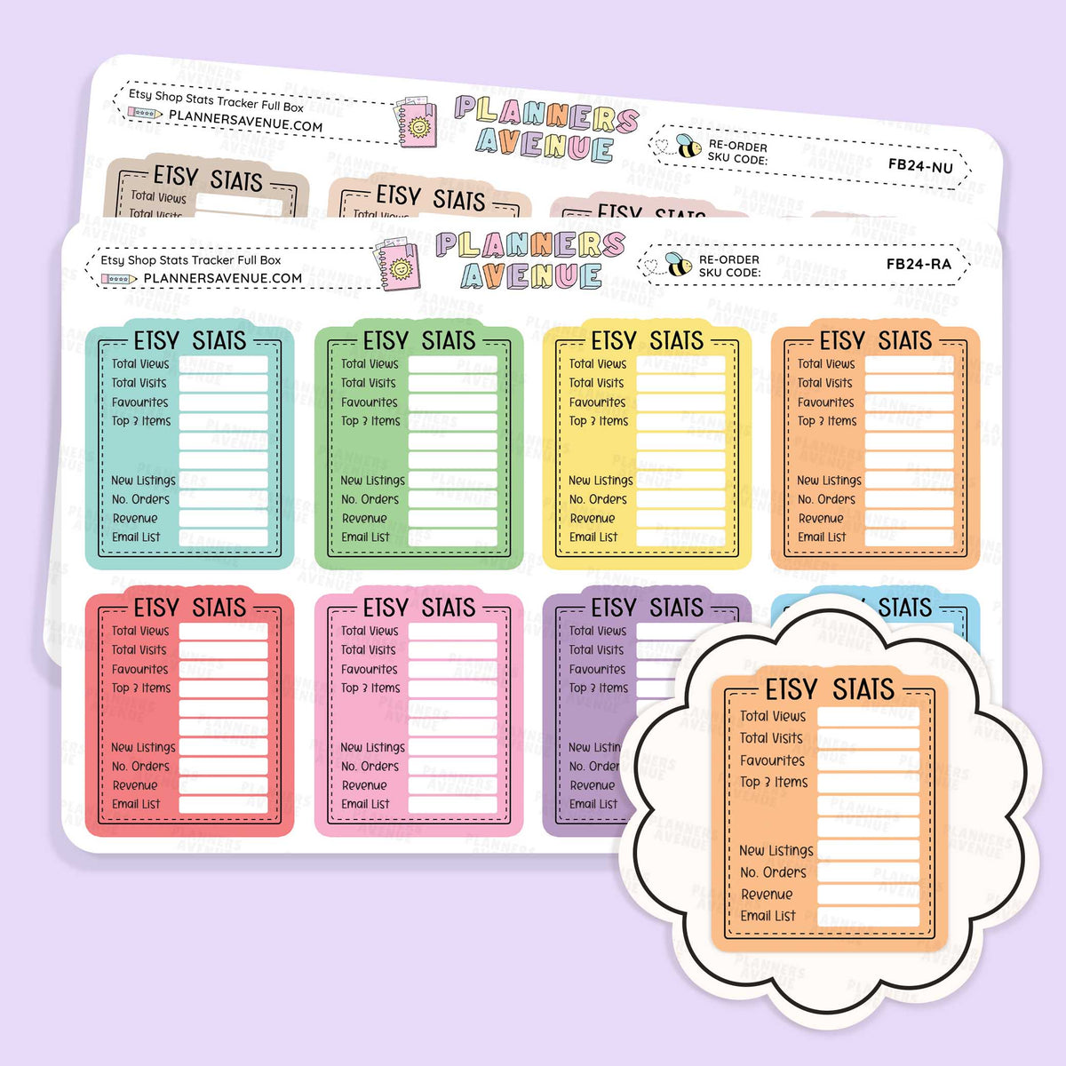 Etsy Shop Stats Tracker Planner Stickers