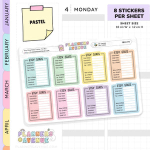 Etsy Shop Stats Tracker Planner Stickers
