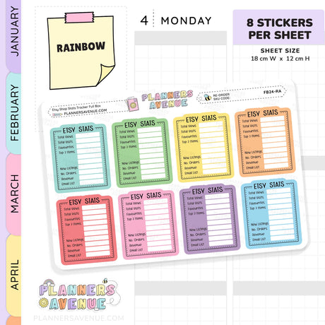Etsy Shop Stats Tracker Planner Stickers